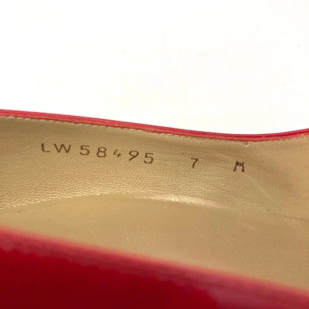 Stuart Weitzman Red Patent Leather Cork Wedge Heels Shoes Womens 7M Platform